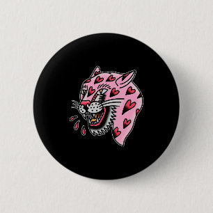 Panther Pink X Heart Love Traditional Flash Premiu Button