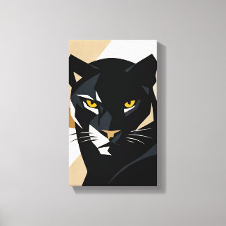 Panther Portrait Deco Art Minimalist Art Canvas Print