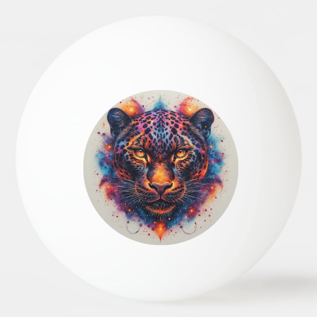Panther Portrait with Abstract Fiery Elements Ping Pong Ball (Front)
