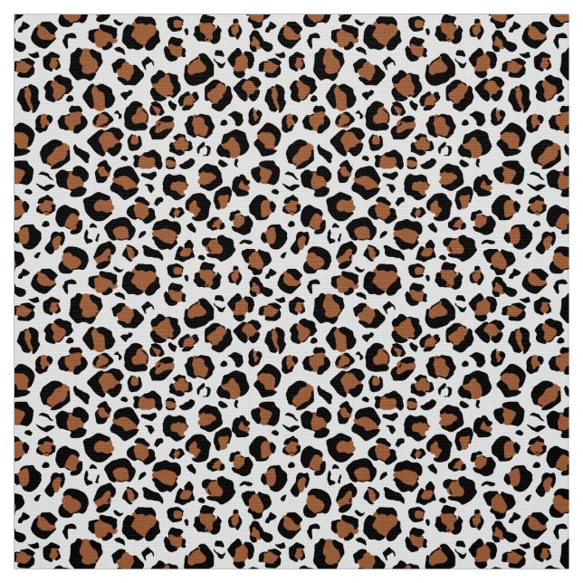 Panther print on white fabric (Swatch)