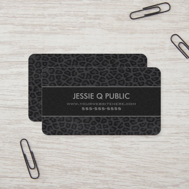 Panther Print Pattern Business Card (Front/Back In Situ)