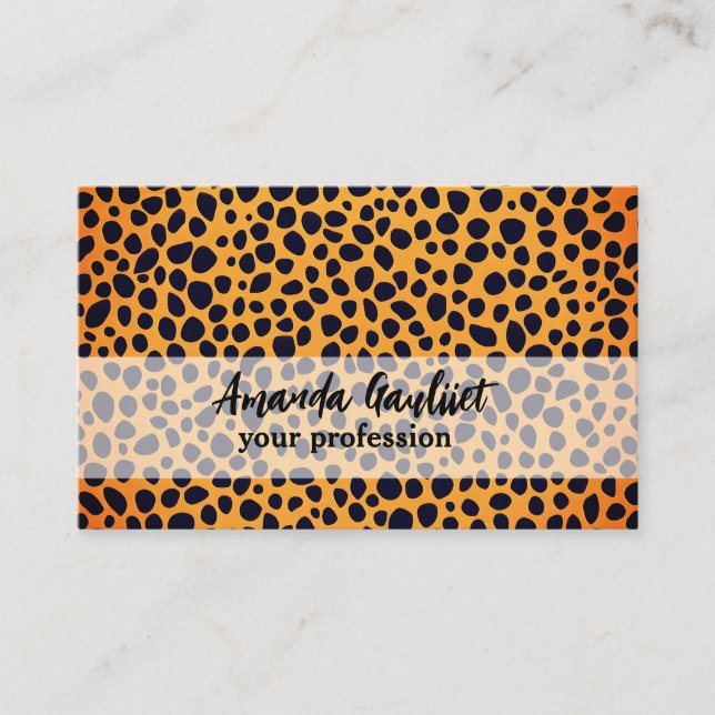 Panther Spots Animal Skin pattern Business Card (Front)