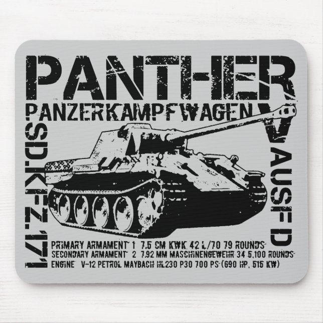 Panther Tank Mouse Pad (Front)