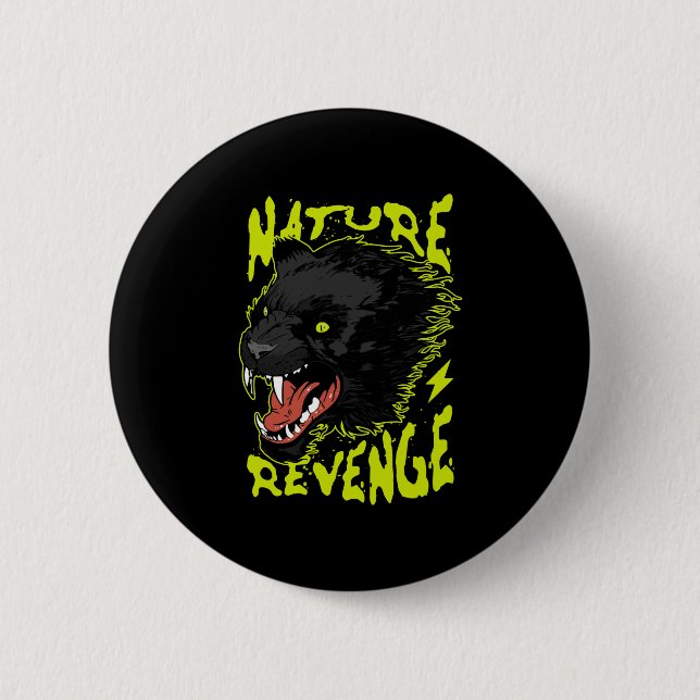 panther vector art illustration button (Front)
