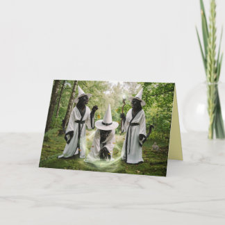 Panther Witch Halloween Card