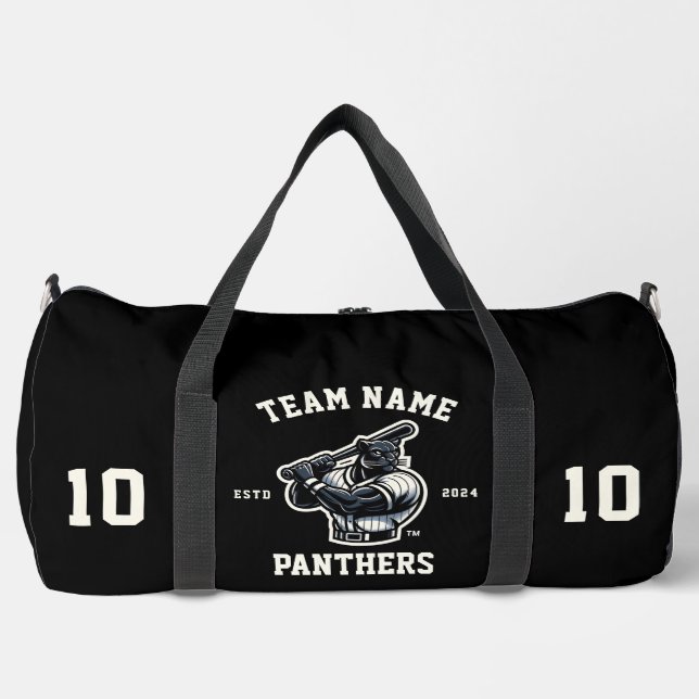 Panthers "Customizable" Baseball Duffle Bag (Front)
