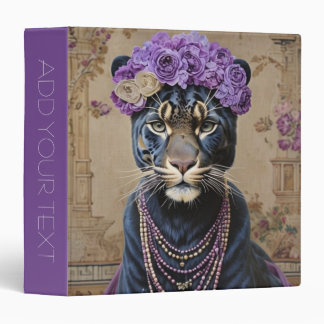 Panther's Floral 3 Ring Binder