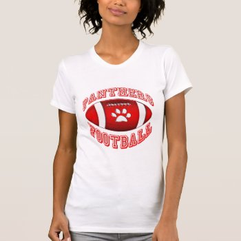 Panthers Football Red And White T-shirt by tjssportsmania at Zazzle