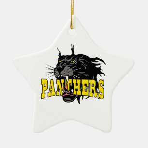 PANTHERS MASCOT CERAMIC ORNAMENT