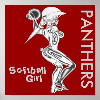 Panthers Softball Girl Poster by Baysideimages at Zazzle