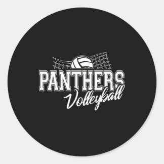 Panthers Volleyll Ck To School Spirit  Classic Round Sticker
