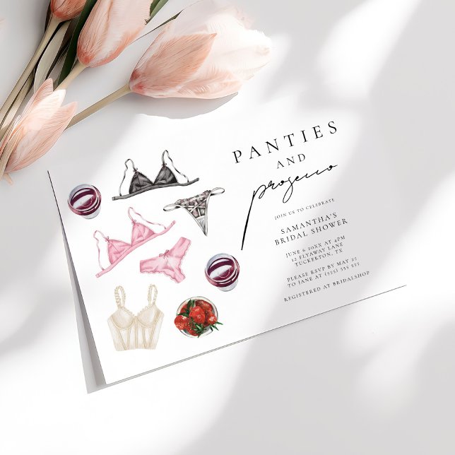 Panties and Prosecco Lingerie Bridal Shower Invitation (Creator Uploaded)