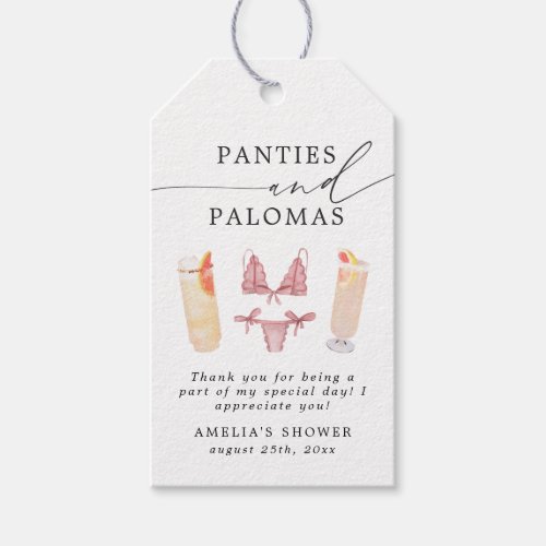 Panties  Palomas Bridal Shower Bachelorette Gift Tags