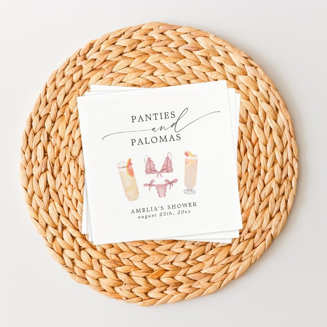 Panties & Palomas Bridal Shower Bachelorette Napkins (Creator Uploaded)