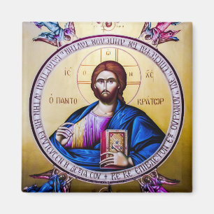 Pantocrator Jesus Christ Angels Orthodox Icon Magnet
