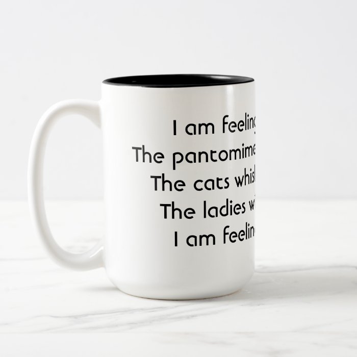 Pantomime. Poem. Black White Mugs