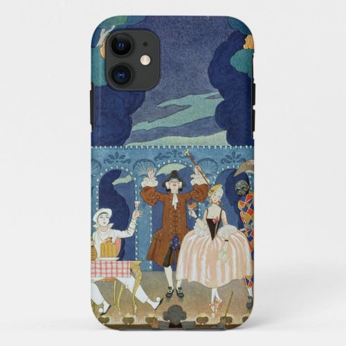 Pantomime Stage illustration for Fetes Galantes iPhone 11 Case