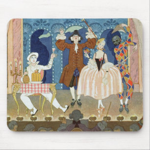 Pantomime Stage, illustration for 'Fetes Galantes' Mouse Pad