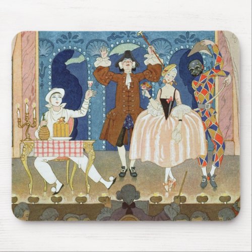 Pantomime Stage illustration for Fetes Galantes Mouse Pad