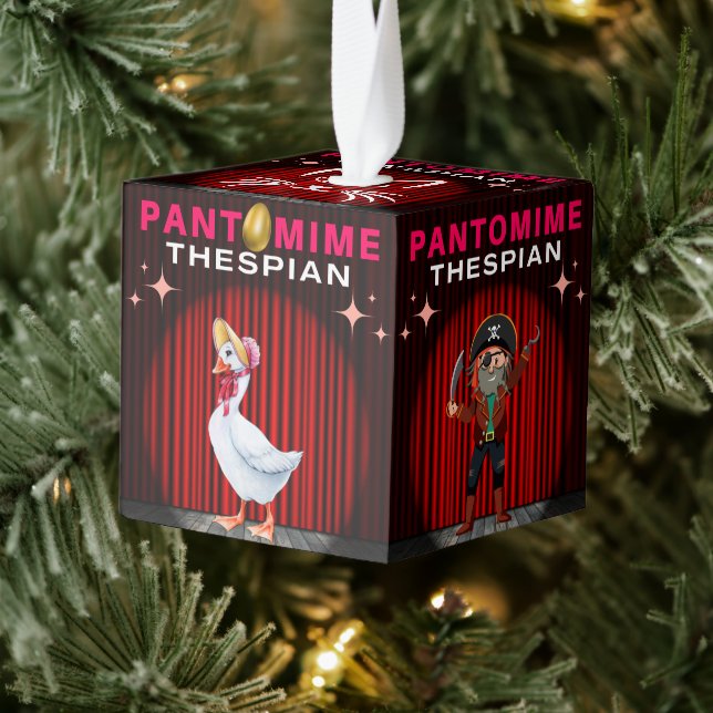 Pantomime Thespians Cube Ornament (Tree)