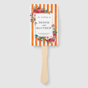 Pantone "Orange Tiger" Wedding Hand Fan