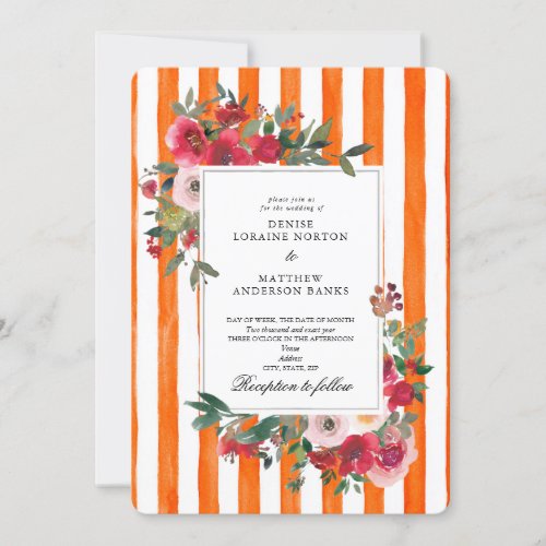 Pantone Orange Tiger Wedding Invitation