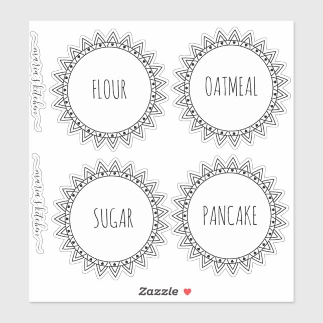 Pantry Organization Clean Border Heart Sticker (Sheet)
