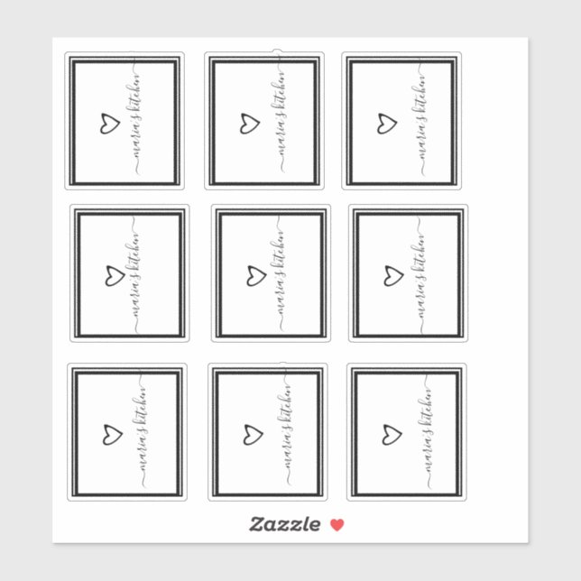 Pantry Organization Spice Cabinet Script Sticker (Sheet)