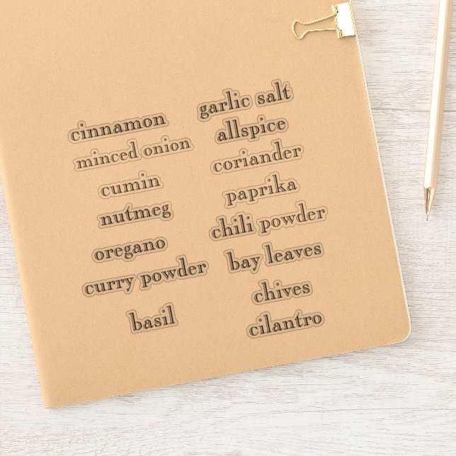 Pantry Spices Set Customizable Stickers (Notebook)