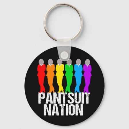 Pantsuit Nation Rainbow Women Keychain