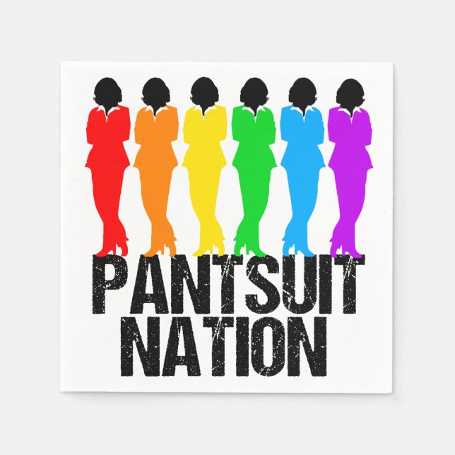 Pantsuit Nation Rainbow Women Paper Napkins (Front)