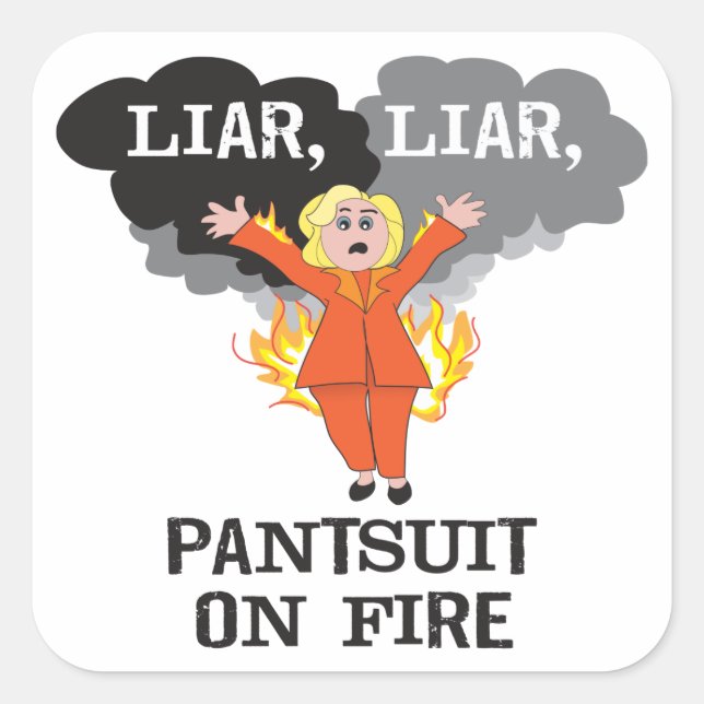 Pantsuit on Fire Square Sticker (Front)