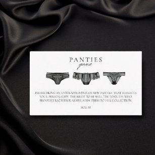 Panty Game Card, Lingerie Bridal Shower, Bachelorette Party, Printable  Template, INSTANT DOWNLOAD ap21b -  Canada