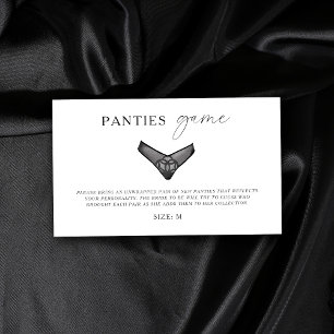 Panty Game Bridal Shower Bachelorette Lingerie Enclosure Card