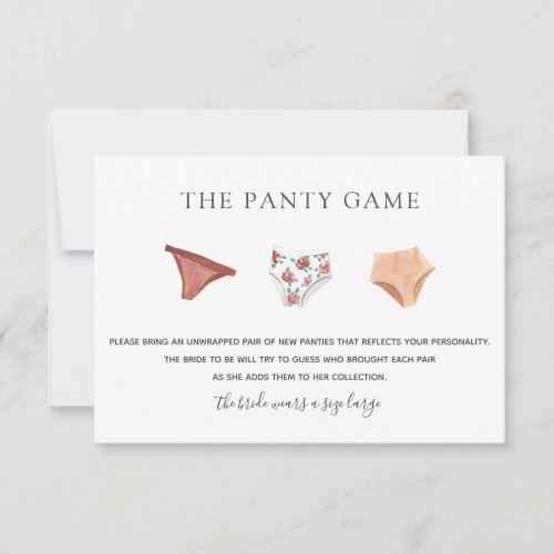 Panty Game Insert Card