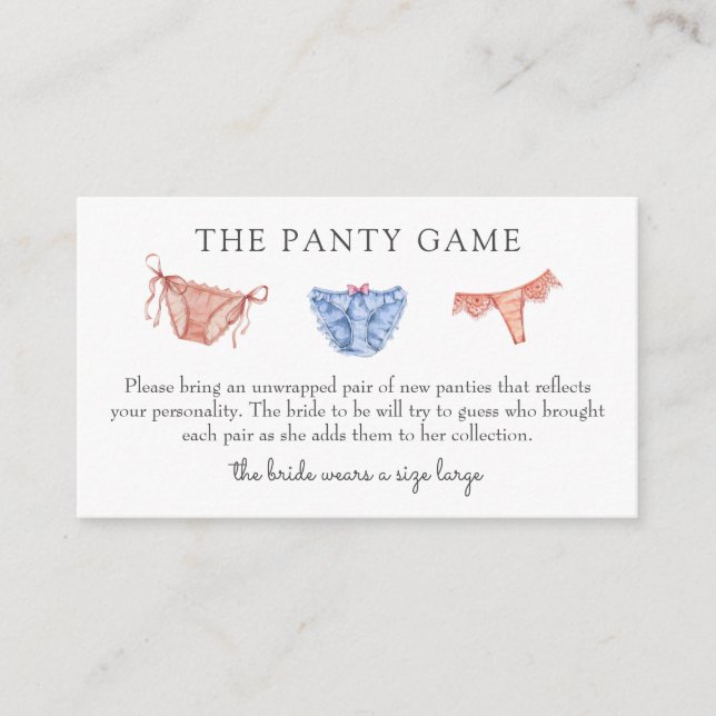 Panty Game Insert Card (Front)