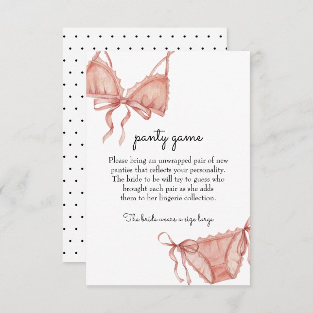 Panty Game Insert Card (Front/Back)