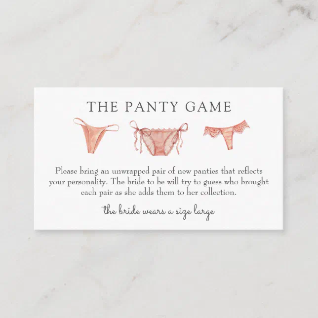 Panty Game Insert Card
