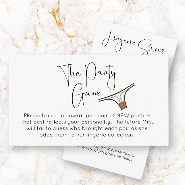 Panty Game Modern Bridal Shower Enclosure Card (Creator Uploaded)