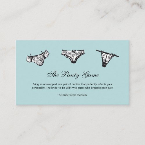 Panty Game Panties Please Insert Card