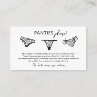 Panty Game Bridal Shower Bachelorette Lingerie Enclosure Card