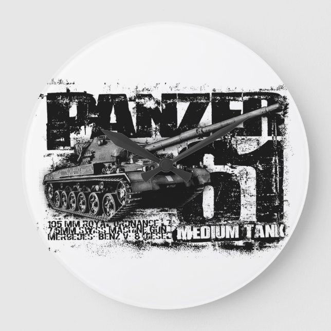 Panzer 61 Round (Large) Wall Clock (Front)