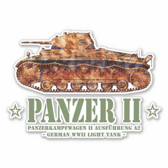 Panzer Window Sticker Panzer II A2 World War Two German Light Tank WWII Sticker | Zazzle