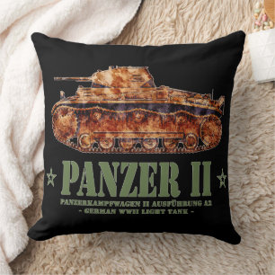 Panzer II A2 World War Two German Light Tank WWII Throw Pillow