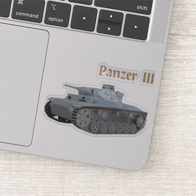 Panzer III German WW2 Battle Tank Sticker (Detail)