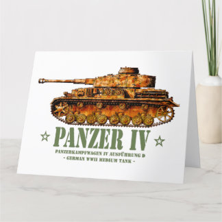 Panzer IV D World War Two German Medium Tank WWII Thank You Card