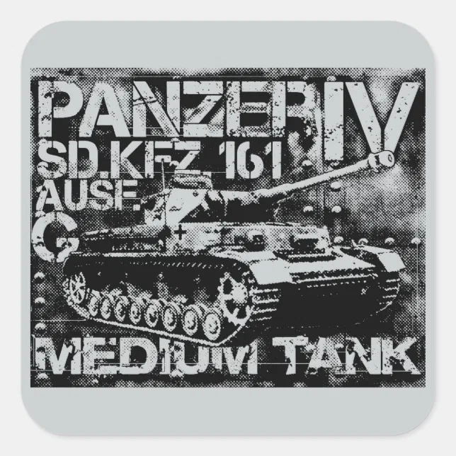Panzer Window Sticker Panzer IV Square Stickers | Zazzle