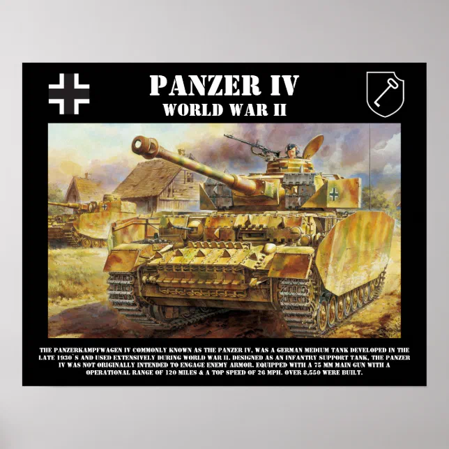 Panzer Poster Panzer IV Tank Poster | Zazzle
