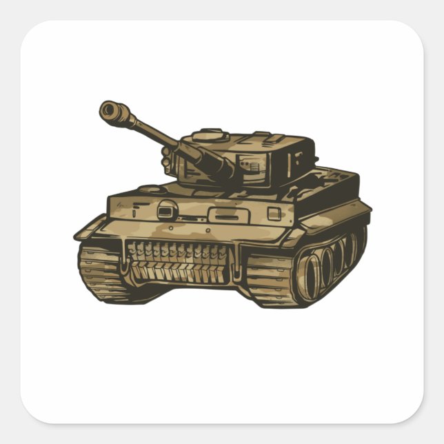 Panzer tank square sticker (Front)