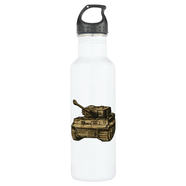 Panzer tank stainless steel water bottle (Front)